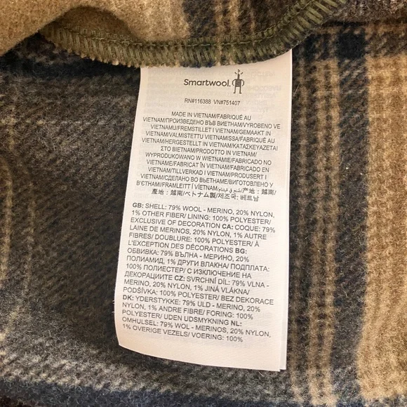 Smartwool Men's Anchor Line Shirt Jacket Winter Moss Plaid XLARGE XL NWT - Picture 11 of 12